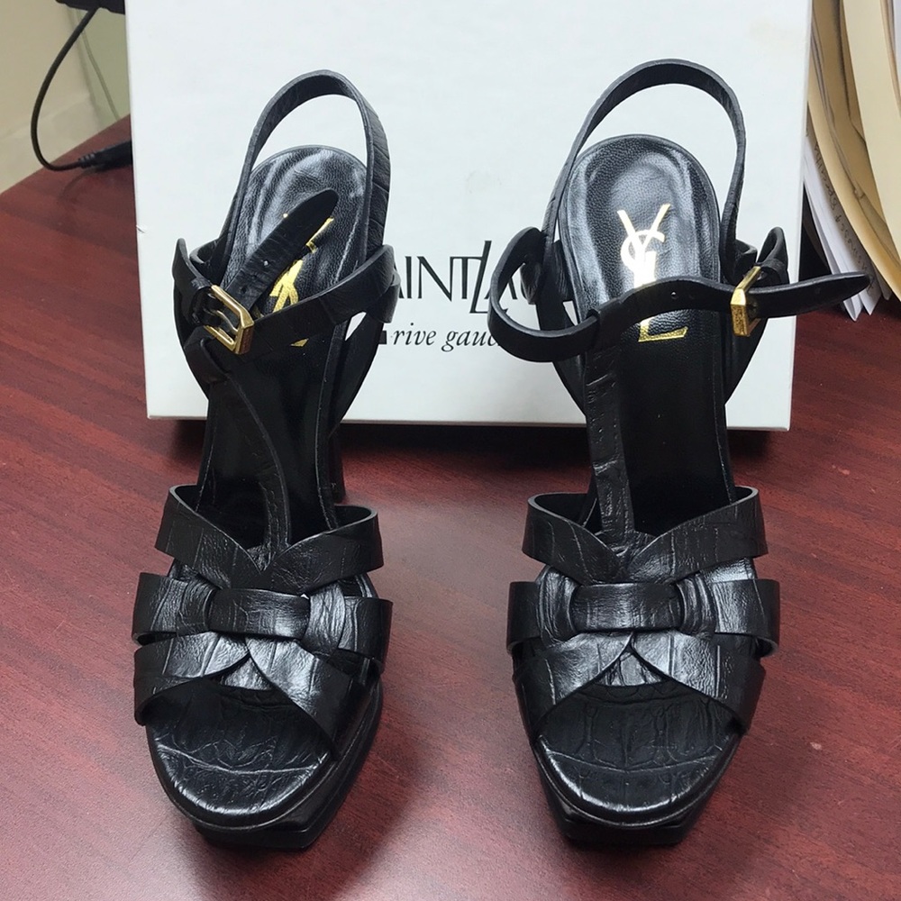 YSL Tribute 105 Sandal Size 37 NERO